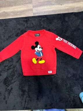 GAP Red Mickey Mouse Sweatshirt with Yellow Shoes Graphic
